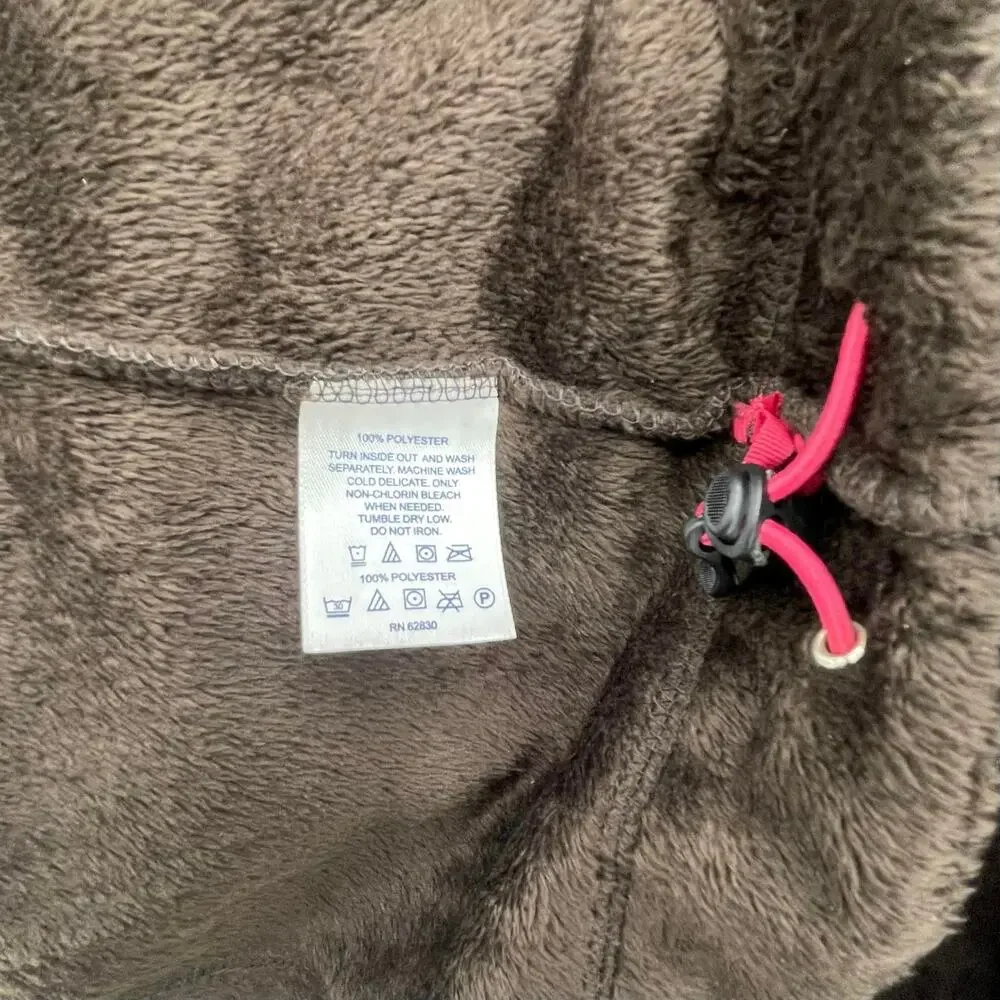 Lands‎ End Fleece Jacket Womens XL Chocolate Brown Full Zip Cozy Comfort Quality